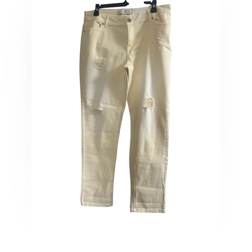 Womens Pale Yellow Girlfriend Ankle‎ jeans NWT
